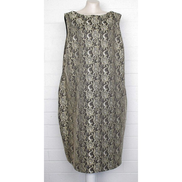 Joanna Hope US 22 UK 26 Silver Metallic Overlay Lined Sheath Dress Wedding - Picture 1 of 8